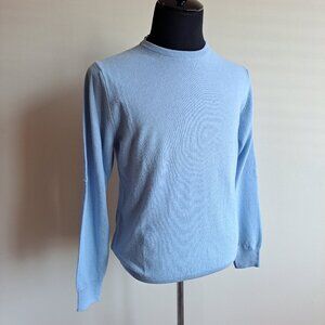 NEW Lorenzoni Men's Light Blue Wool Cashmere Sweater Size 50 / M